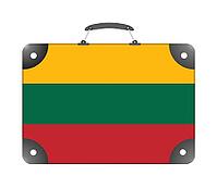 Flag of the country lithuania in the form of a travel suitcase on a white background - illustration [IBR124351725]