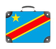 Flag of the country Democratic Republic of the Congo in the form of a suitcase for travel on a white background - illustration [IBR124351729]