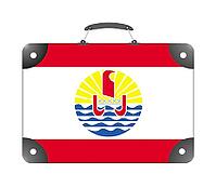 Flag of the country of Polynesia in the form of a travel suitcase on a white background - illustration [IBR124351733]