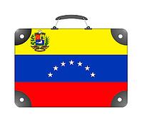 Venezuela country flag in the form of a travel suitcase on a white background - illustration [IBR124351743]