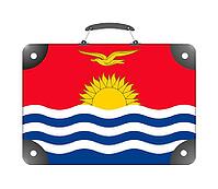 Kiribati flag in the form of a travel suitcase on a white background - illustration [IBR124351745]