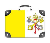 Vatican country flag in the form of a travel suitcase on a white background - illustration [IBR124351746]