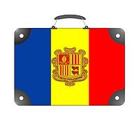 Andorra country flag in the form of a travel suitcase [IBR124351750]