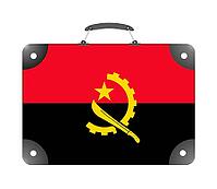 Flag of the country of Angola in the form of a suitcase for travel on a white background [IBR124351752]