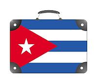Cuba country flag in the form of a travel suitcase on a white background - illustration [IBR124351758]