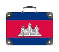 Cambodia flag in the form of a travel suitcase on a white background - illustration [IBR124351762]
