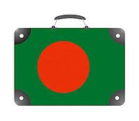 Bangladesh country flag in the form of a travel suitcase on a white background - illustration [IBR124351763]