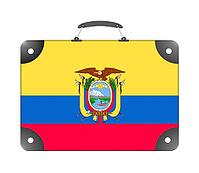 Ecuador country flag in the form of a travel suitcase on a white background - illustration [IBR124351767]