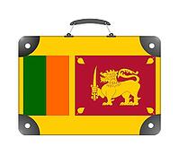 Sri Lanka country flag in the form of a travel suitcase on a white background - illustration [IBR124351772]