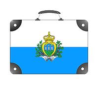 Flag of the country of San Marino in the form of a travel suitcase on a white background - illustration [IBR124351775]