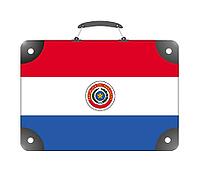 Paraguay country flag in the form of a travel suitcase on a white background - illustration [IBR124351786]