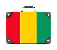 Guinea country flag in the form of a travel suitcase on a white background - illustration [IBR124351787]