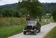Living History Event at Hohenloher Open Air Museum, Hohenlohe, Wackershofen, US Army, US Military Police, Military Police, Police, Farmer Museum, Country Life, Rural, Swabian-Franconian Forest nature park Park, Schwäbisch Hall, Hohenlohe, Germany [IBR124469129]
