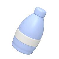 Bottle of water with cap and sticker. 3d illustration [IBR124491578]