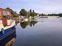 Boats and passenger ships at Lake Grienerick, Rheinsberg, Brandenburg, Germany [IBR124494873]
