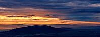 Sunset with dramatic cloudy sky over mountains shape, beautiful nature landscape [IBR124497417]