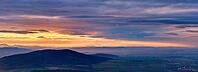 Sunset with dramatic cloudy sky over mountains shape, beautiful nature landscape [IBR124497461]