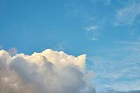 White cumulus clouds in blue sky, beautiful cloudscape background [IBR124497503]