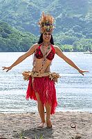 South Pacific beauty, dancer, Ori Tahiti, Tahitian dance, art form, tradition, costume, movement study, Moorea, French Polynesia, society islands, islands over the wind [IBR124508514]