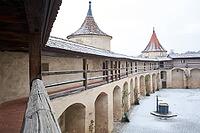 Historic rampart on the Comburg, Benedictine monastery, Camino de Santiago, pilgrims, medieval times, Kocher Valley, Kocher, Schwäbisch Hall, Hohenlohe, Germany [IBR124508524]