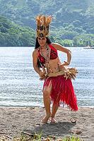 South Pacific beauty, dancer, Ori Tahiti, Tahitian dance, art form, tradition, costume, movement study, Moorea, French Polynesia, society islands, islands over the wind [IBR124508526]