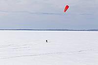 Winter, snowkiting on Saint Lawrence River, Province of Quebec, Canada [IBR124525368]