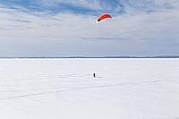 Winter, snowkiting on Saint Lawrence River, Province of Quebec, Canada [IBR124525393]