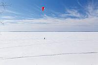 Winter, snowkiting on Saint Lawrence River, Province of Quebec, Canada [IBR124525430]