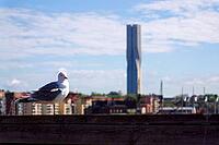 The tallest building in Scandinavia Karlatornet skycraper in Lindholmen, Gothenburg, Sweden [IBR124525443]