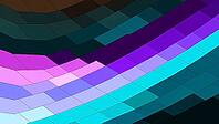 Layered, wavy patterns in various shades of blue with purple accents, background image, geometric patterns in purple, lilac, green and turquoise, AI generated [IBR124550792]