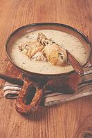 Chikhirtma chicken soup, Georgian dish, with lavash, top view, no people [IBR124552210]