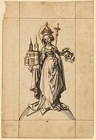 Holy Empress Cunegonde, Cunegonde of Luxembourg was Empress of the Holy Roman Empire and is particularly revered in Bamberg. She is considered the founder of the diocese of Bamberg and had numerous churches and monasteries built, authentic reproduction of [IBR124563479]