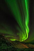 Northern Lights (Aurora borealis), S$00F6r$00F6ya, Finnmark, Norway, December 2018 [IBR124563516]