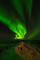 Northern Lights (Aurora borealis), S$00F6r$00F6ya, Finnmark, Norway, December 2018 [IBR124563524]