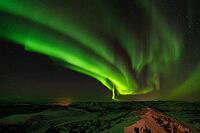 Northern Lights (Aurora borealis), S$00F6r$00F6ya, Finnmark, Norway, December 2018 [IBR124563528]