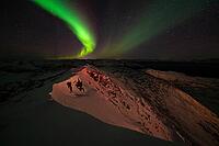 Northern Lights (Aurora borealis), S$00F6r$00F6ya, Finnmark, Norway, December 2018 [IBR124563530]