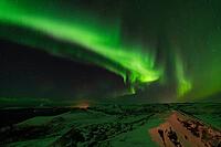 Northern Lights (Aurora borealis), S$00F6r$00F6ya, Finnmark, Norway, December 2018 [IBR124563540]