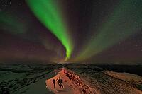 Northern Lights (Aurora borealis), S$00F6r$00F6ya, Finnmark, Norway, December 2018 [IBR124563556]