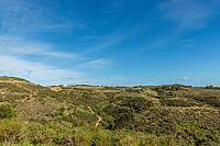 Beautiful countryside view along the road leading to Moinho das Amendoeiras in Algarve, Portugal. Rolling hills, lush greenery, and a peaceful rural landscape capture the charm of southern Portugal [IBR124586571]