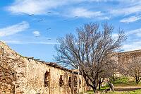 Interior view of the historic Castelo de Castro Marim in the Algarve region of southern Portugal, showcasing medieval architecture and cultural heritage [IBR124586600]