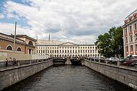 Saint Petersburg, Russia - June 20, 2015 - Historic architecture and scenic canal in urban cityscape [IBR124626846]
