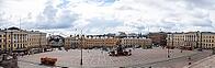 Helsinki, Finland - August 28, 2014 - Panoramic view of senate square in helsinki with historic architecture and cityscape [IBR124626853]