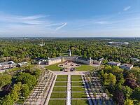 Aerial view of Karlsruhe Palace with Palace Square, Karlsruhe, Baden-W$00FCrttemberg, Germany [IBR124629487]