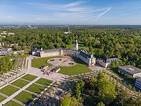 Aerial view of Karlsruhe Palace with Palace Square, Karlsruhe, Baden-W$00FCrttemberg, Germany [IBR124629489]