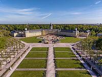 Aerial view of Karlsruhe Palace with Palace Square, Karlsruhe, Baden-W$00FCrttemberg, Germany [IBR124629490]