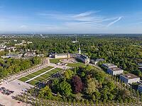 Aerial view of Karlsruhe Palace with Palace Square, Karlsruhe, Baden-W$00FCrttemberg, Germany [IBR124629491]