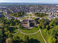 Aerial view of Karlsruhe Palace with Palace Square, Karlsruhe, Baden-W$00FCrttemberg, Germany [IBR124629493]