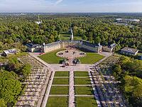 Aerial view of Karlsruhe Palace with Palace Square, Karlsruhe, Baden-W$00FCrttemberg, Germany [IBR124629494]