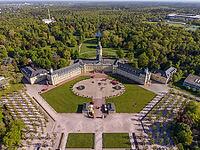 Aerial view of Karlsruhe Palace with Palace Square, Karlsruhe, Baden-W$00FCrttemberg, Germany [IBR124629498]
