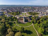 Aerial view of Karlsruhe Palace with Palace Square, Karlsruhe, Baden-W$00FCrttemberg, Germany [IBR124629501]